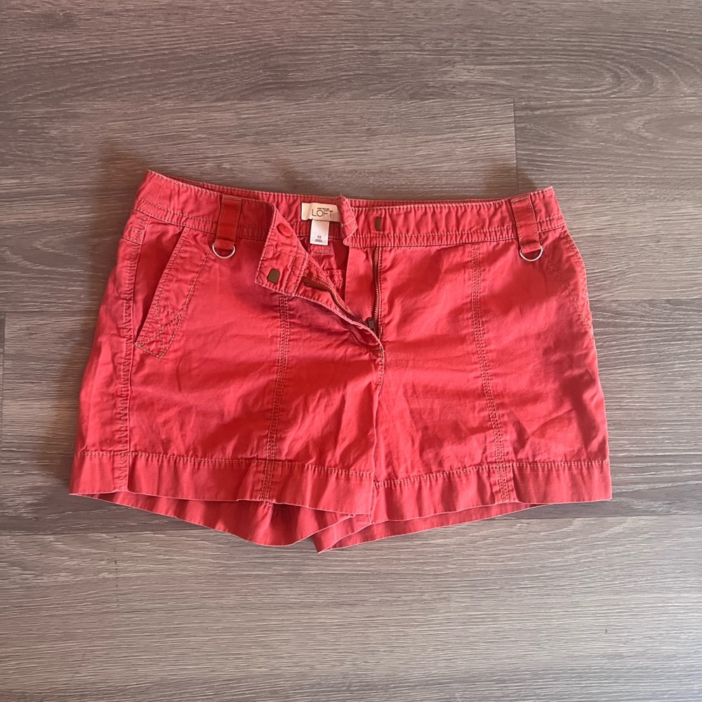 Loft Red Denim Shorts